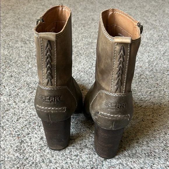 Sperry Brown Leather Ankle Boots Womens 8.5 - Picture 3 of 8